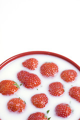 Image showing strawberry and milk