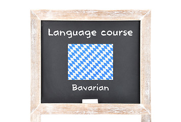 Image showing Language course with flag on board