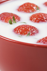 Image showing strawberry and milk