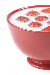 Image showing strawberry and milk