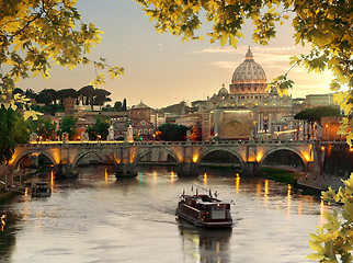 Image showing Bridge of Saint Angelo in Rome