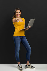 Image showing Woman with a laptop