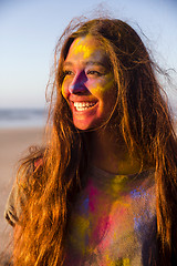 Image showing Having fun with colored powder