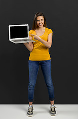 Image showing Woman with a laptop