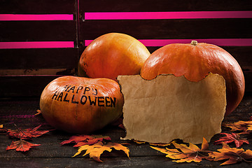 Image showing Happy Halloween pumpkins