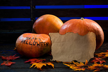 Image showing Happy Halloween pumpkins