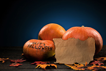 Image showing Happy Halloween pumpkins