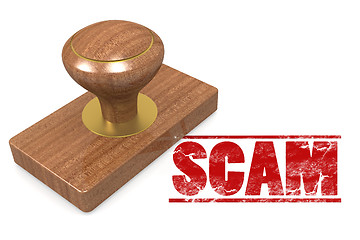 Image showing Scam wooded seal stamp