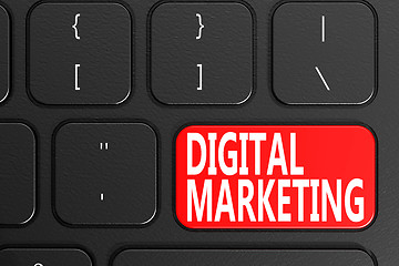 Image showing Digital Marketing on black keyboard