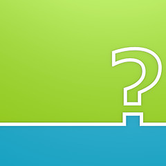 Image showing Question mark on green and blue background