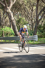 Image showing Grosseto, Italy - May 09, 2014: The disabled cyclist with the bike during the sporting event