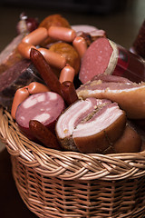 Image showing Variety of sausage products