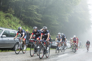 Image showing The Peloton in a Misty Day - Tour de France 2014