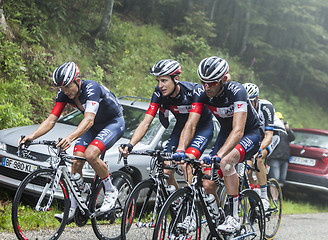 Image showing Group of Three Cyclists - Tour de France 2014