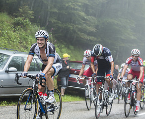 Image showing The Cyclist Tom Dumoulin Climbing Col du Platzerwasel - Tour de 