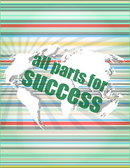 Image showing all parts for success text on digital touch screen interface vector quotation marks with thin line speech bubble. concept of citation, info, testimonials, notice, textbox. isolated on white background