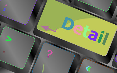 Image showing Detail of the keyboard with color key Detail vector keyboard key. keyboard button. Vector illustration