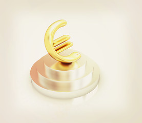 Image showing icon euro sign on podium. 3D illustration. Vintage style.