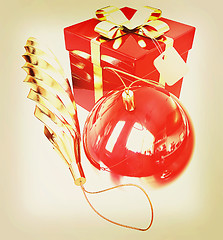 Image showing Bright christmas gifts. 3D illustration. Vintage style.