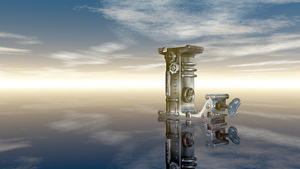 Image showing machine letter l under cloudy sky - 3d illustration