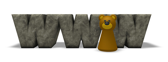 Image showing letters www and bear pawn - 3d rendering