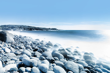 Image showing Water and rolling stones