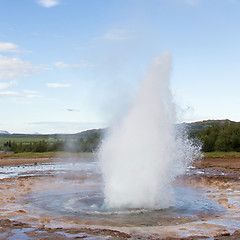 Image showing Strokkur eruption in the Geysir area, Iceland