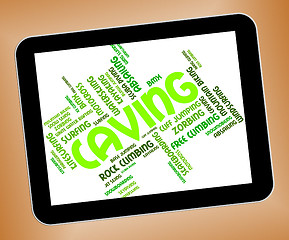 Image showing Caving Words Shows Cavern Cave And Caver