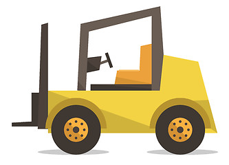 Image showing Yellow forklift truck vector illustration.