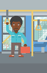 Image showing Man traveling by public transport.