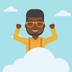 Image showing Man sitting on cloud vector illustration.