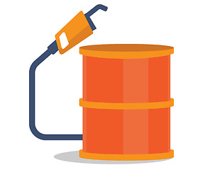 Image showing Oil barrel with gas pump vector illustration.