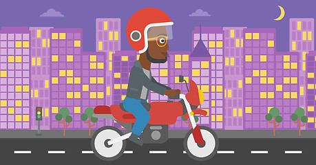 Image showing Man riding motorcycle vector illustration.