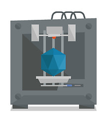 Image showing Tree D printer vector illustration.