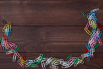 Image showing School supplies on a wooden table