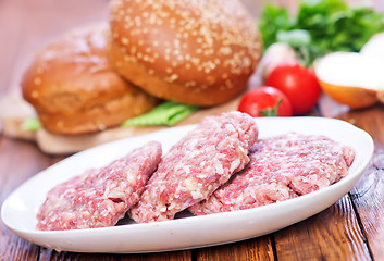 Image showing raw burgers