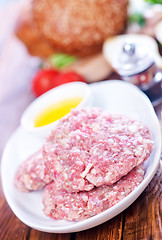 Image showing raw burgers