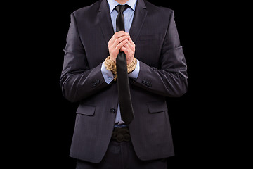 Image showing Businessmen tied hand