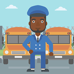 Image showing School bus driver vector illustration.