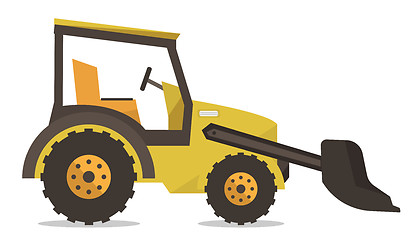 Image showing Large yellow bulldozer vector illustration.