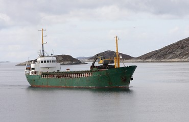 Image showing Small Norwegian cargo boat.