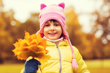 Image showing happy beautiful little girl portrait outdoors