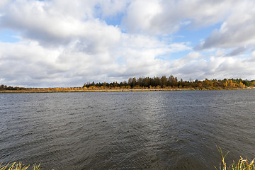 Image showing the river and the forest, autumn