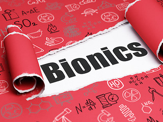 Image showing Science concept: black text Bionics under the piece of  torn paper