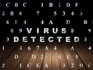 Image showing Protection concept: Virus Detected in grunge dark room