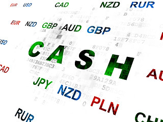 Image showing Money concept: Cash on Digital background