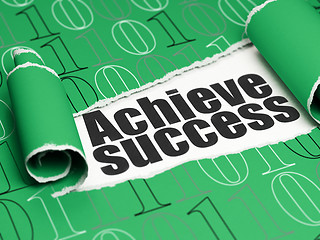 Image showing Finance concept: black text Achieve Success under the piece of  torn paper