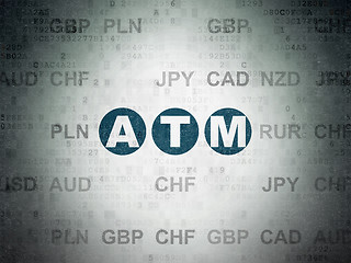 Image showing Currency concept: ATM on Digital Data Paper background