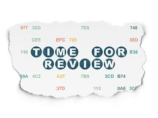 Image showing Time concept: Time for Review on Torn Paper background