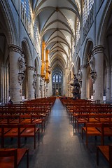 Image showing BRUSSELS, BELGIUM-NOVEMBER 23, 2014: The Cathedral of St. Michael and St. Gudula, 1000 year old cathedral in the Capital